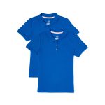 Wonder Nation - Girls School Uniform Short Sleeve Interlock Polo Shirt