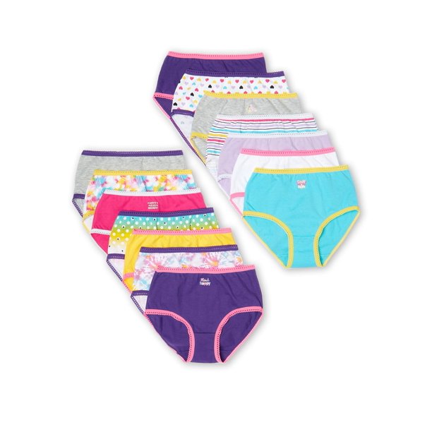 Wonder Nation Girls' Bikini Panty and Socks, 14-Pack Size 4